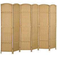 PARAVENT 6-teilig 240 x 170 cm Raumteiler Trennwand aus Bambus Natur - Naturfarben, Holzwerkstoff (1.6/170/1.6cm) - HOMCOM