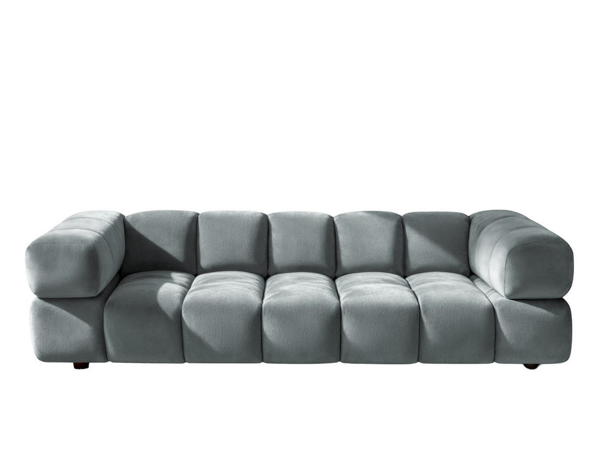 SOFA 4-Sitzer, Couch, Veloursstoff Bluvel, Blaugrau, Averro - Blaugrau, Holz (280/70/96cm) - Kaiser Möbel