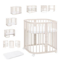 PĂTUȚ bebe Cașmir, 7in1 cu saltea - cașmir, material textil/lemn (73/123cm) - waldin
