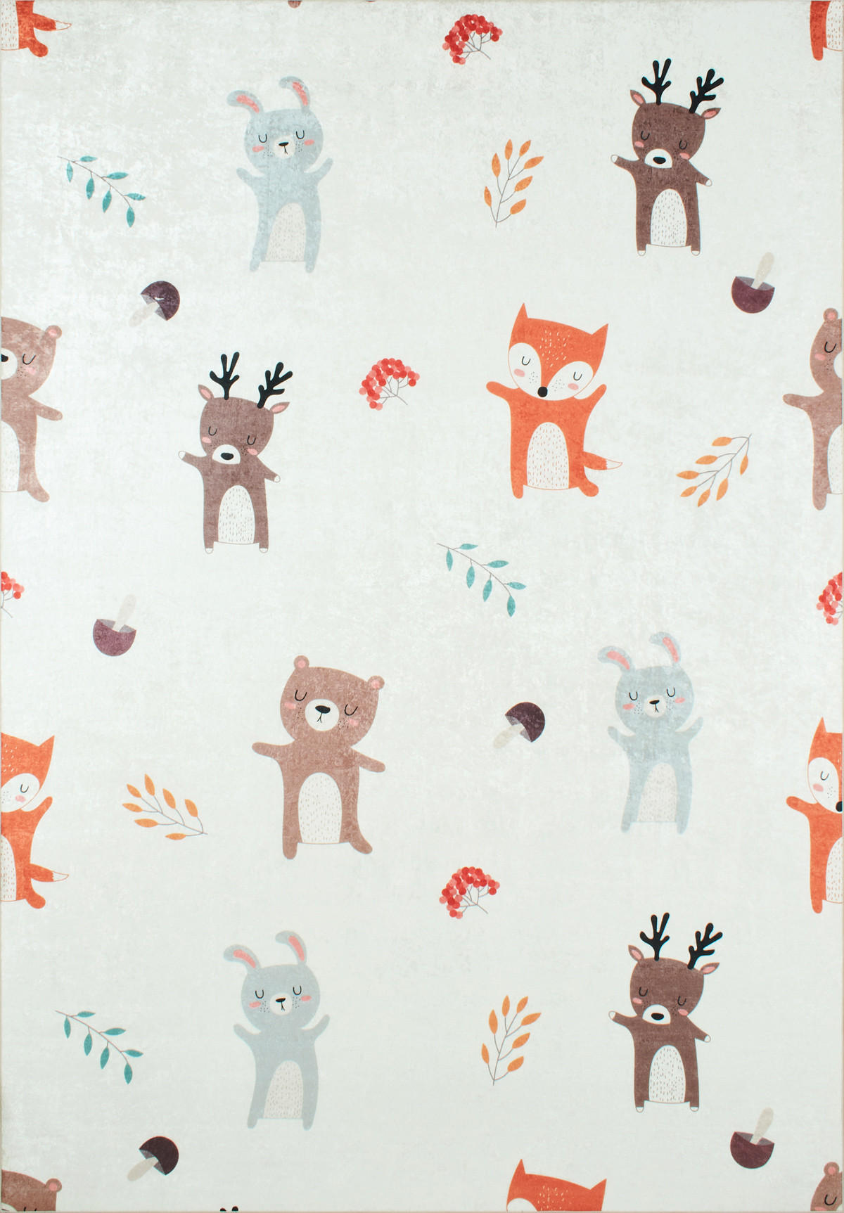 KINDERTEPPICH mit Tiermotiven Happy 160x230 cm - Creme, Textil (160/230cm) - Nazar Rugs