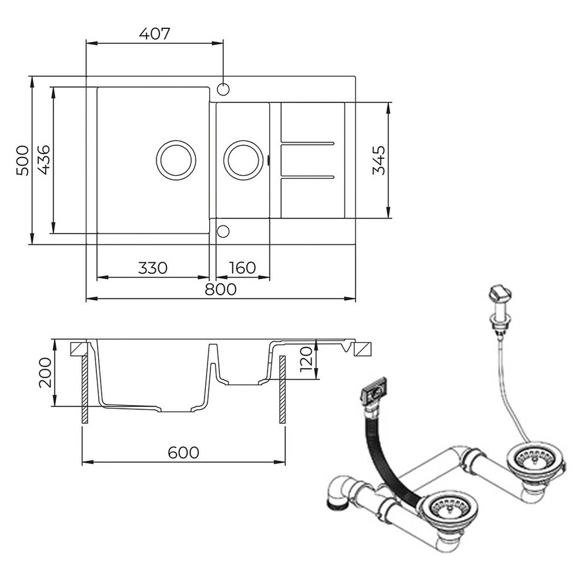 UMYVADLO Seattle Béžová - béžová, keramika (80/20/50cm) - Bergstroem