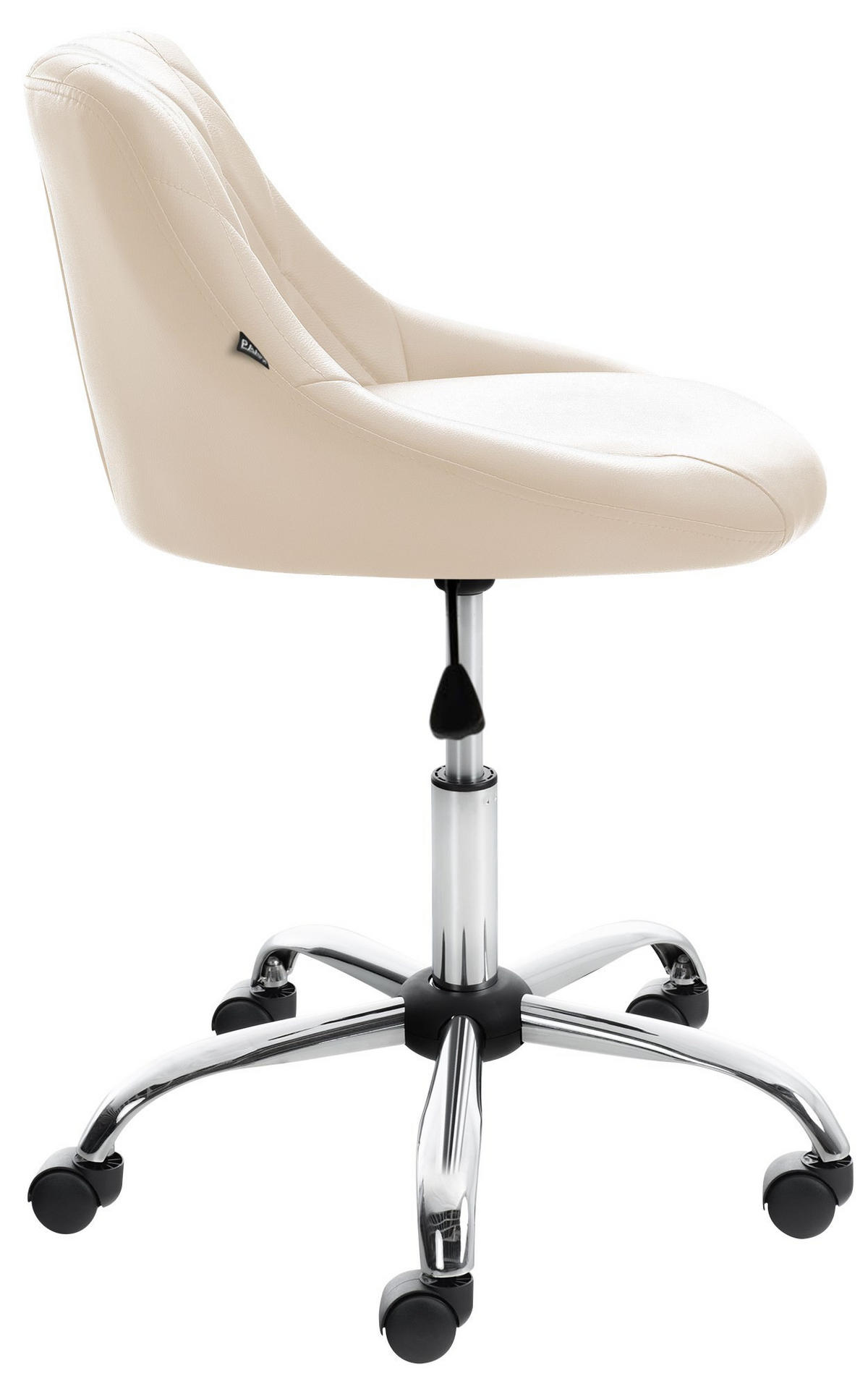 ARBEITSHOCKER Lazius Kunstleder creme - Naturfarben, Metall (47/82/49cm) - TPFLiving