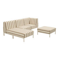 GARTENSOFA mit 4 Sitzplätzen, Beige - Beige, Metall - Oviala