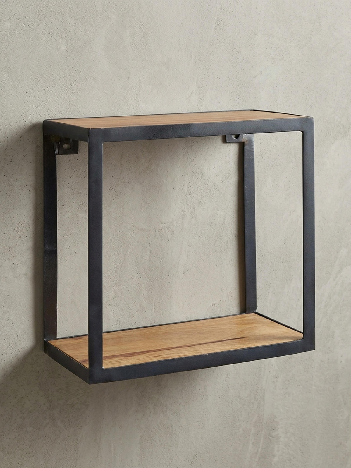 WANDREGAL Holz Metall Modern Stil 35x35x18 cm - Schwarz, Holz/Metall (35/35/18cm) - KADIMA DESIGN