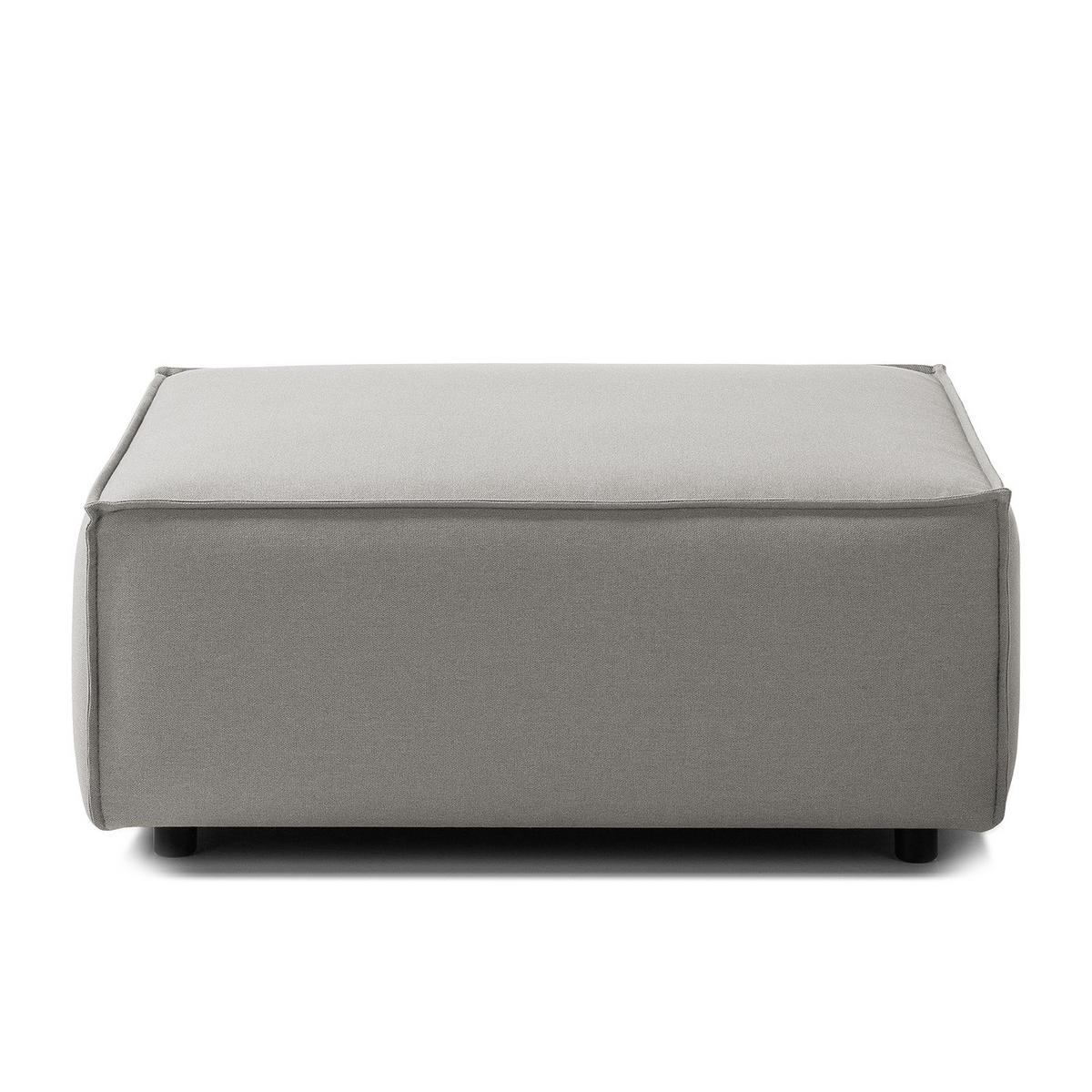 POLSTERHOCKER rechteckig - Graubraun/Schwarz, Kunststoff/Textil (97/40/79cm) - home24