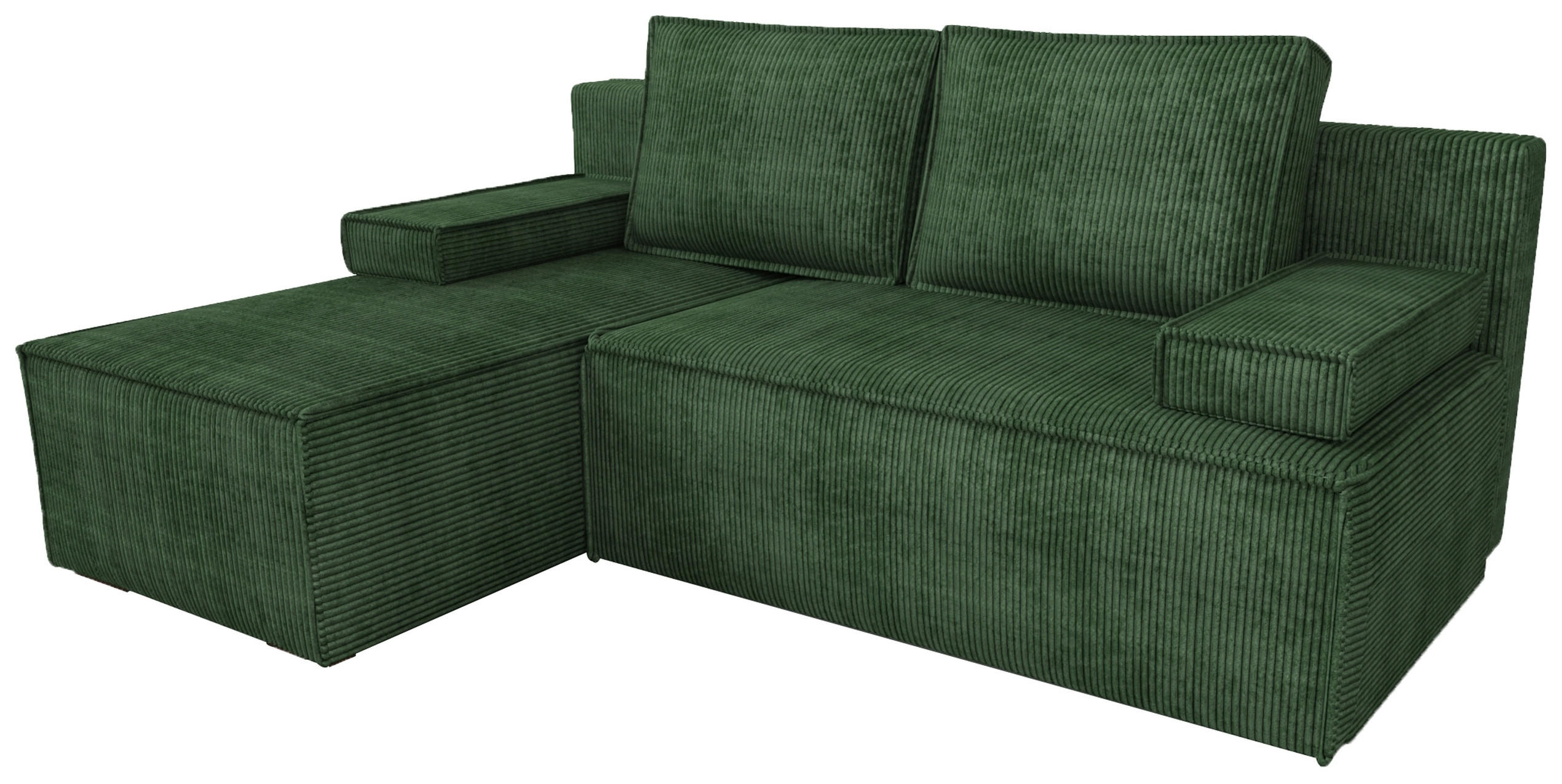ECKSOFA Caspar mit Schlaffunktion Grün Cord - Grün, Textil (200/141cm) - Bromarkt