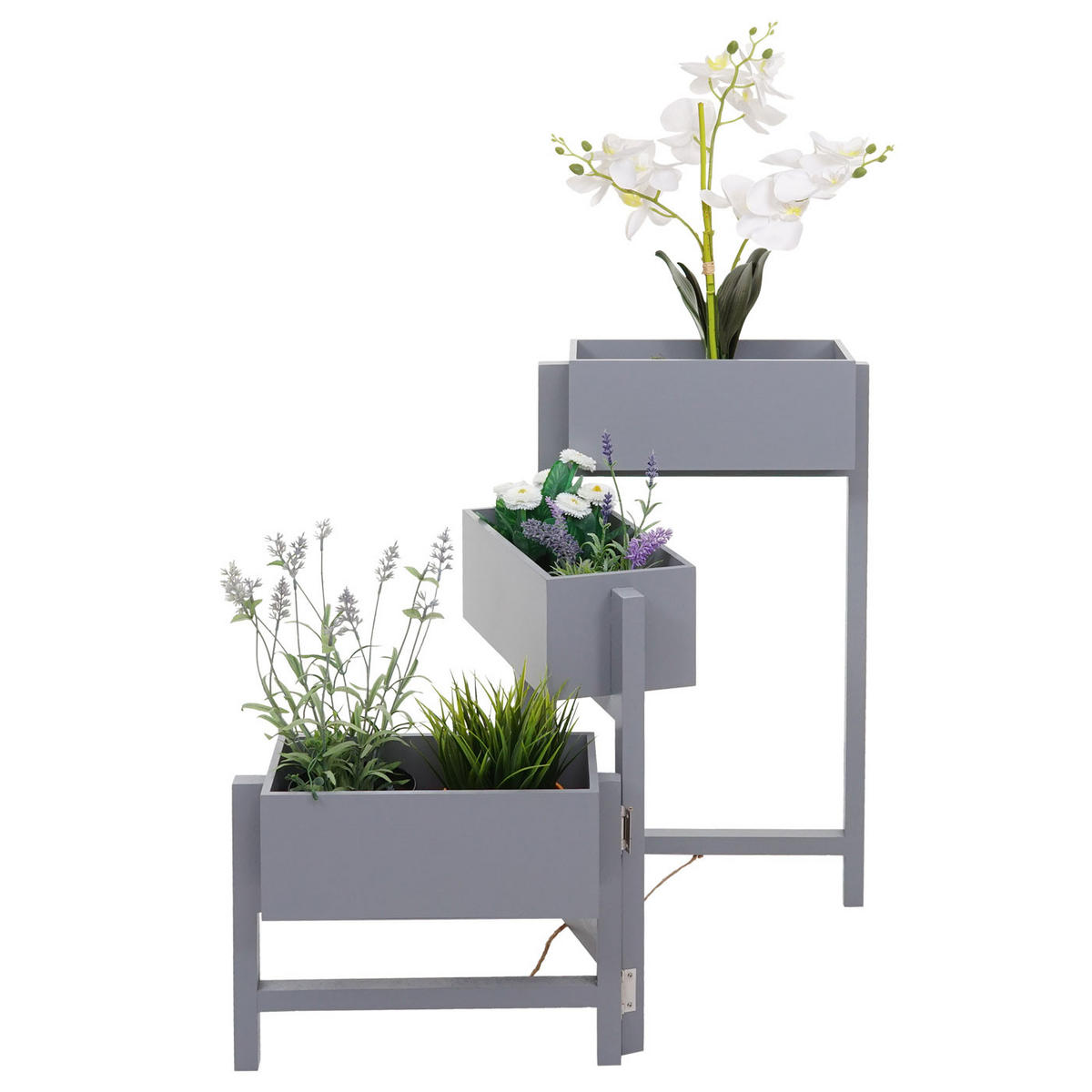 PFLANZREGAL STANDREGAL Grau, Blau - Blau/Grau, Holz (108/65/15cm) - MCW