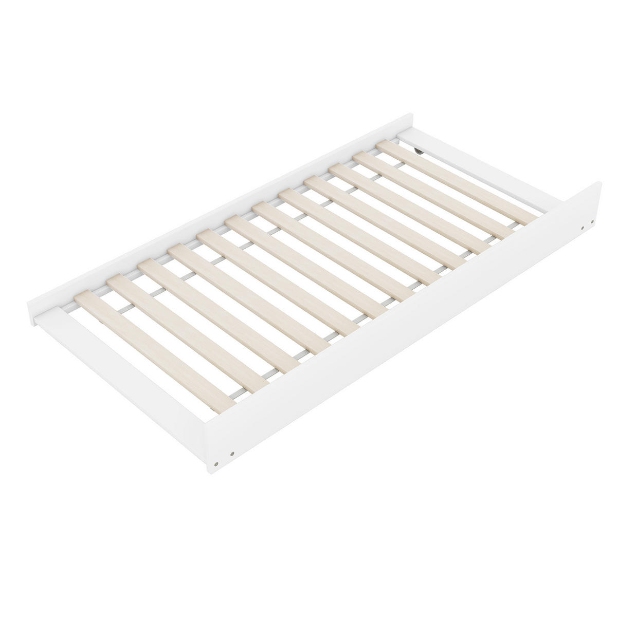 KATNI krevet od borovine i MDF-a 90x200 cm bijela s izvlačnim ležajem, odvojivim donjim krevetom i visokim ogradama - bijela, drvni materijal (90/200cm) - Modfu