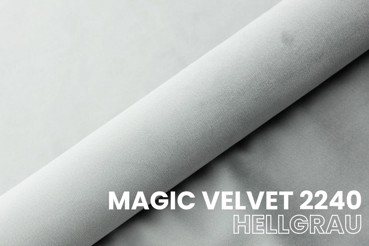 POLSTERBETT MEGAN 180/200 in Velours Hellgrau - Hellgrau, Holz/Holzwerkstoff (180/200cm) - Deine Möbel 24