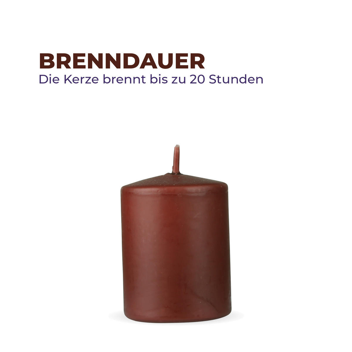 STUMPENKERZEN 8er Pack "Braun", Größe Ø7cm x Höhe: 8 cm - Braun, Naturmaterialien (7/8cm) - Bestlivings