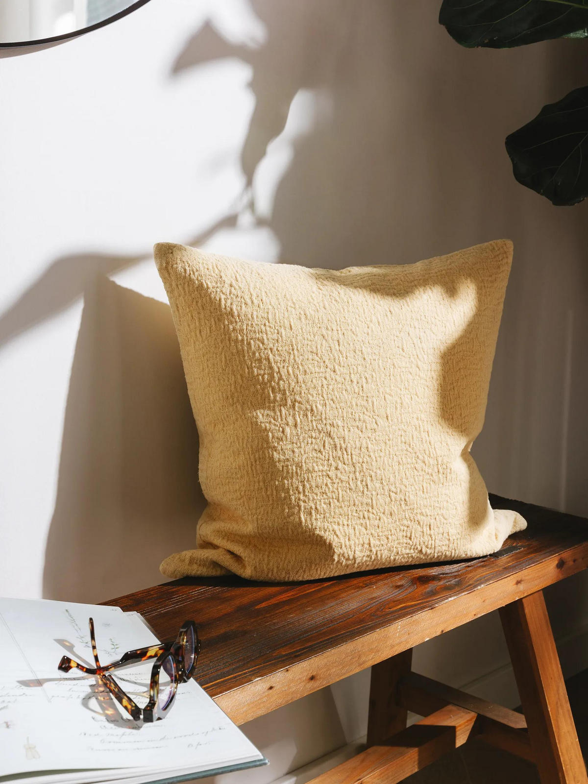 KISSENBEZUG Carmo Gelb 45/45 cm - Gelb, Textil (45/45cm) - benuta