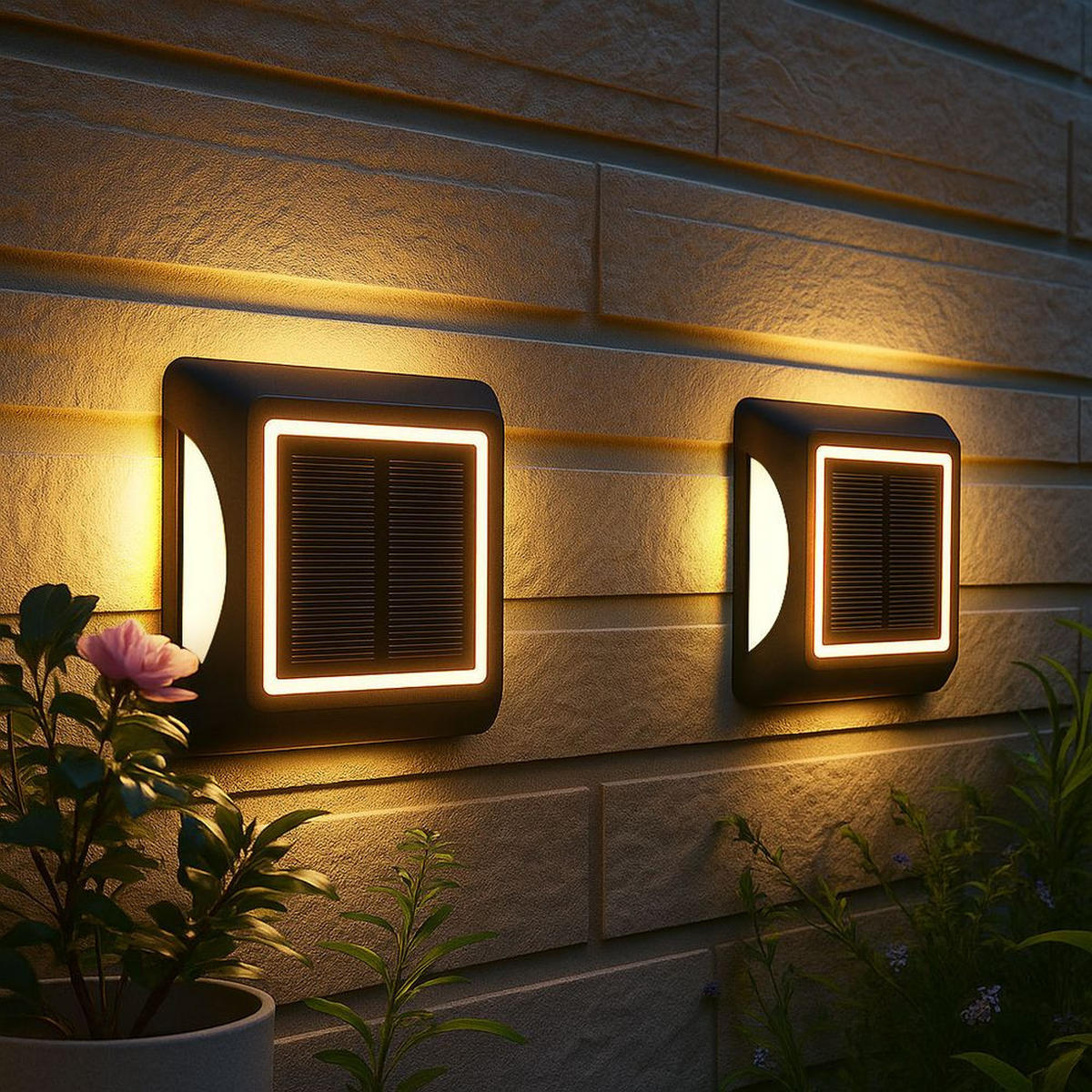 LED AUSSENLEUCHTE Kunststoff Schwarz - Schwarz, Kunststoff (14/14/3.6cm) - Globo Lighting