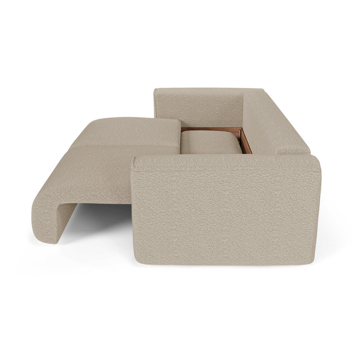 SCHLAFSOFA mit Stauraum COMO Frottee Beige 254cm - Beige, Textil (254/78/95cm) - Premium Interiors