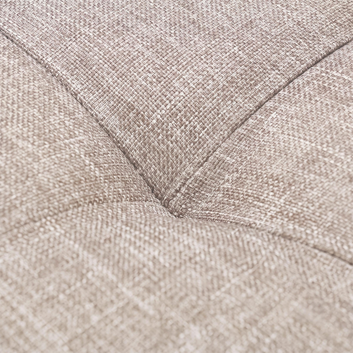 SITTPUFF beige förvaring linnelook träben 40x38x38 cm - Beige, Träbaserade material/Textil (38/40/38cm) - Relaxdays