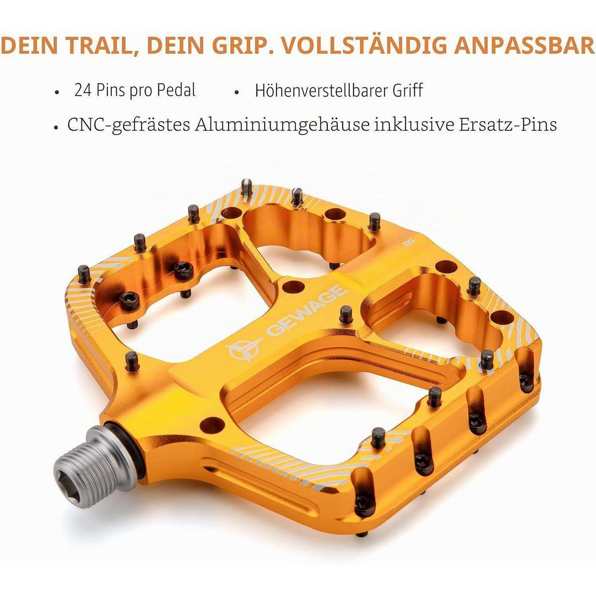FAHRRADPEDALE Set Aluminium Gold - Goldfarben, Metall (11/1.5/11.5cm)