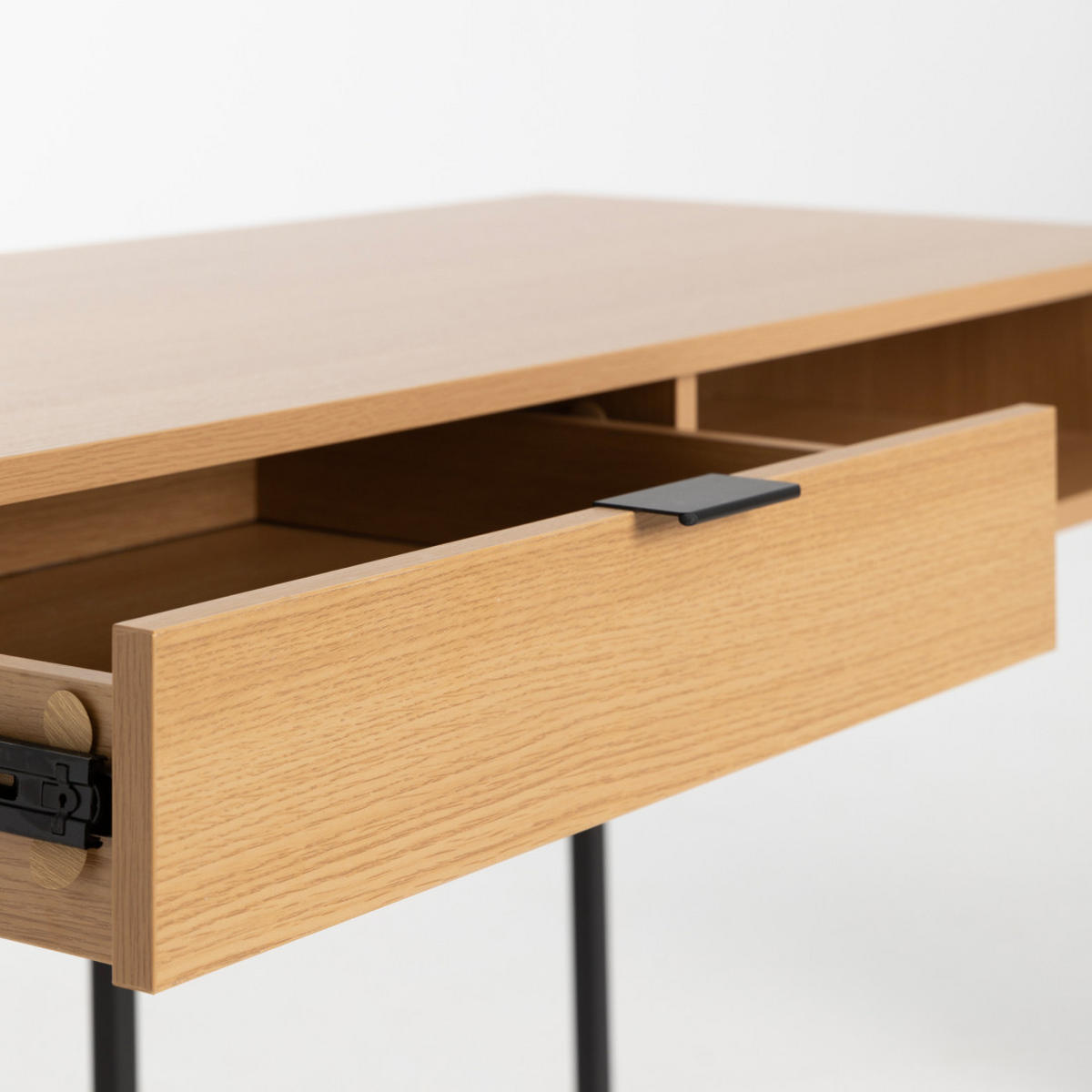 SCHREIBTISCH Bari Natur 50 x 120 - Schwarz/Braun, Holzwerkstoff (120/50/78cm) - Kenay Home