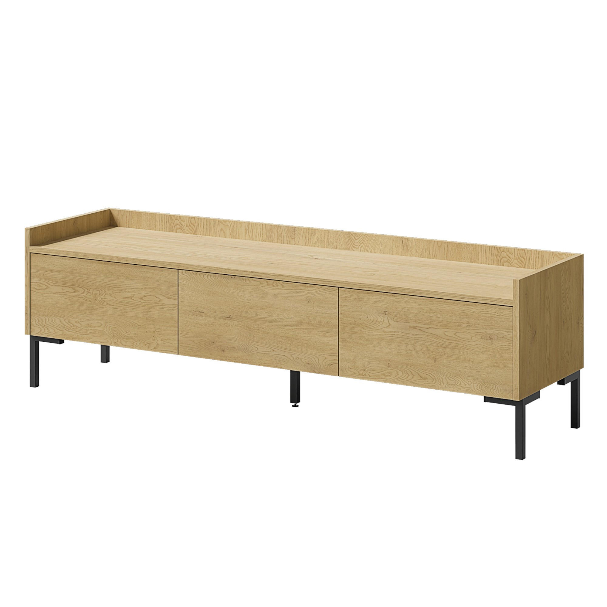 TV-LOWBOARD Liam 150 Cremona-Eiche (stehend) - Eichefarben/Schwarz, Holzwerkstoff/Metall (150/45/41cm) - mzm24