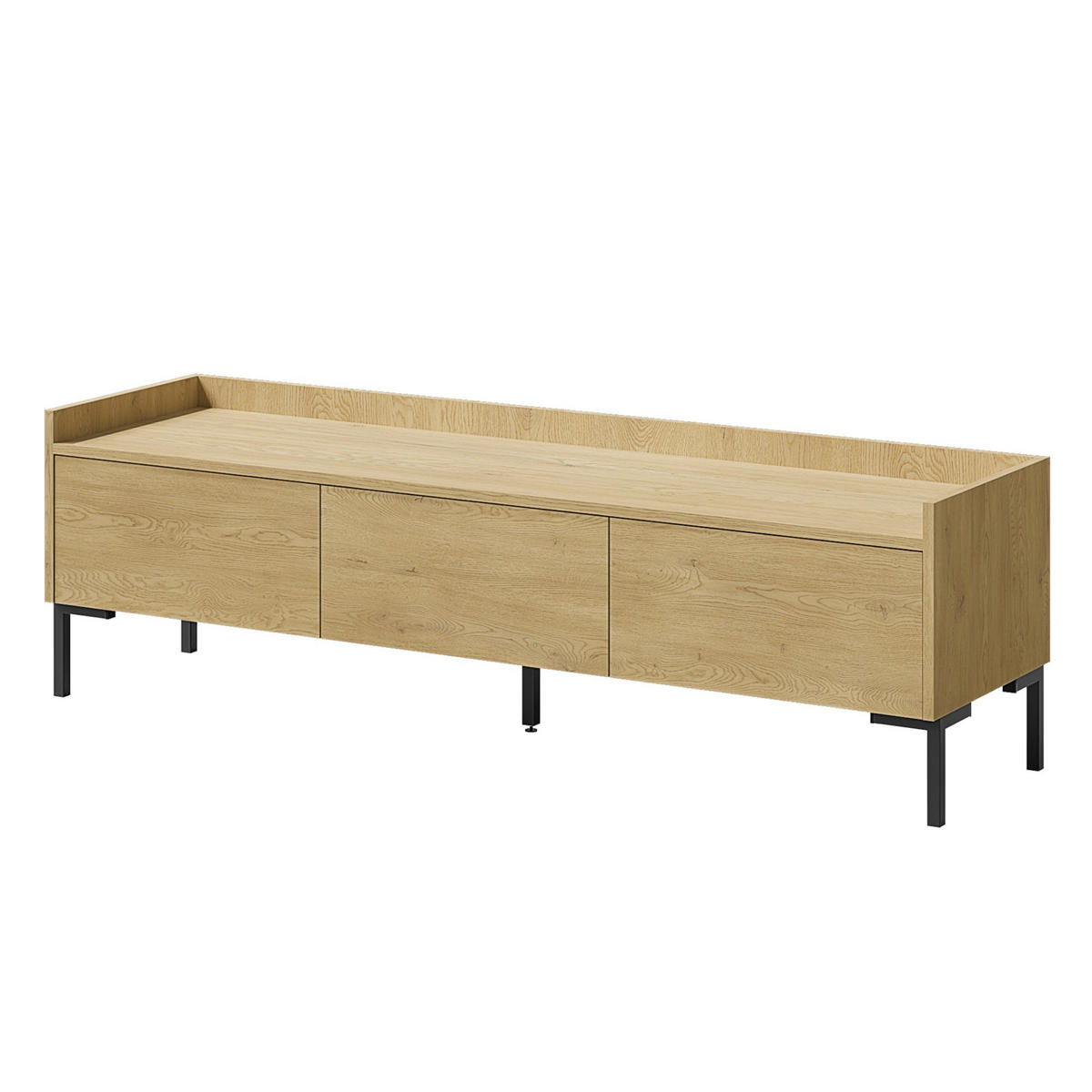 TV-LOWBOARD Liam 150 Cremona-Eiche (stehend) - Eichefarben/Schwarz, Holzwerkstoff/Metall (150/45/41cm) - mzm24