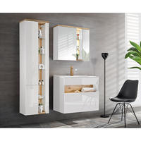 BADMÖBEL-SET 4-TLG. Bermuda-56 - Weiß, Holzwerkstoff (145/200/45cm) - Lomado