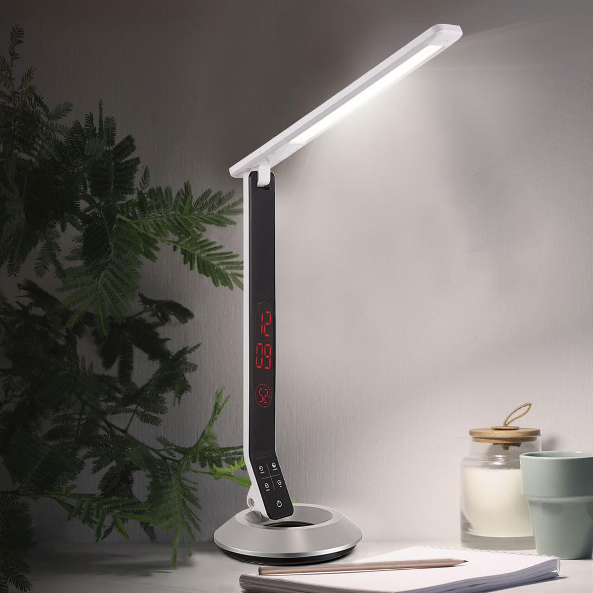 LED TISCHLEUCHTE Drina Aluminium Silber - Silberfarben, Metall (17.1/41/75cm) - Globo Lighting