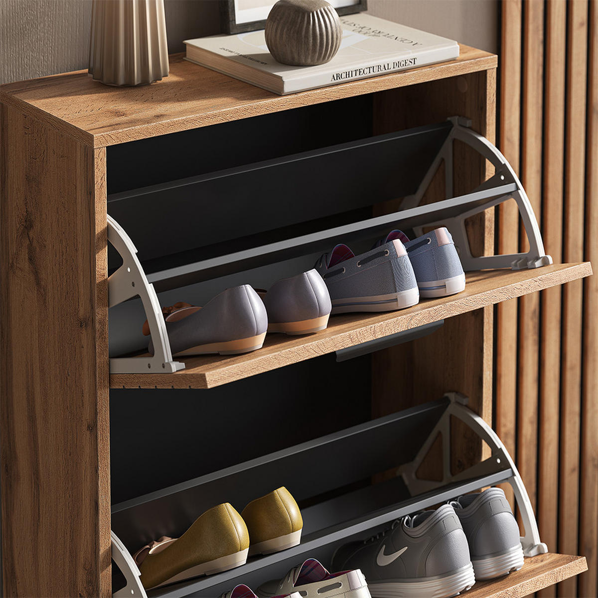 VÝKLOPNÍK NA BOTY Amber Dub Wotan - dub Wotan, kompozitní dřevo (62/130/25.1cm) - Vicco