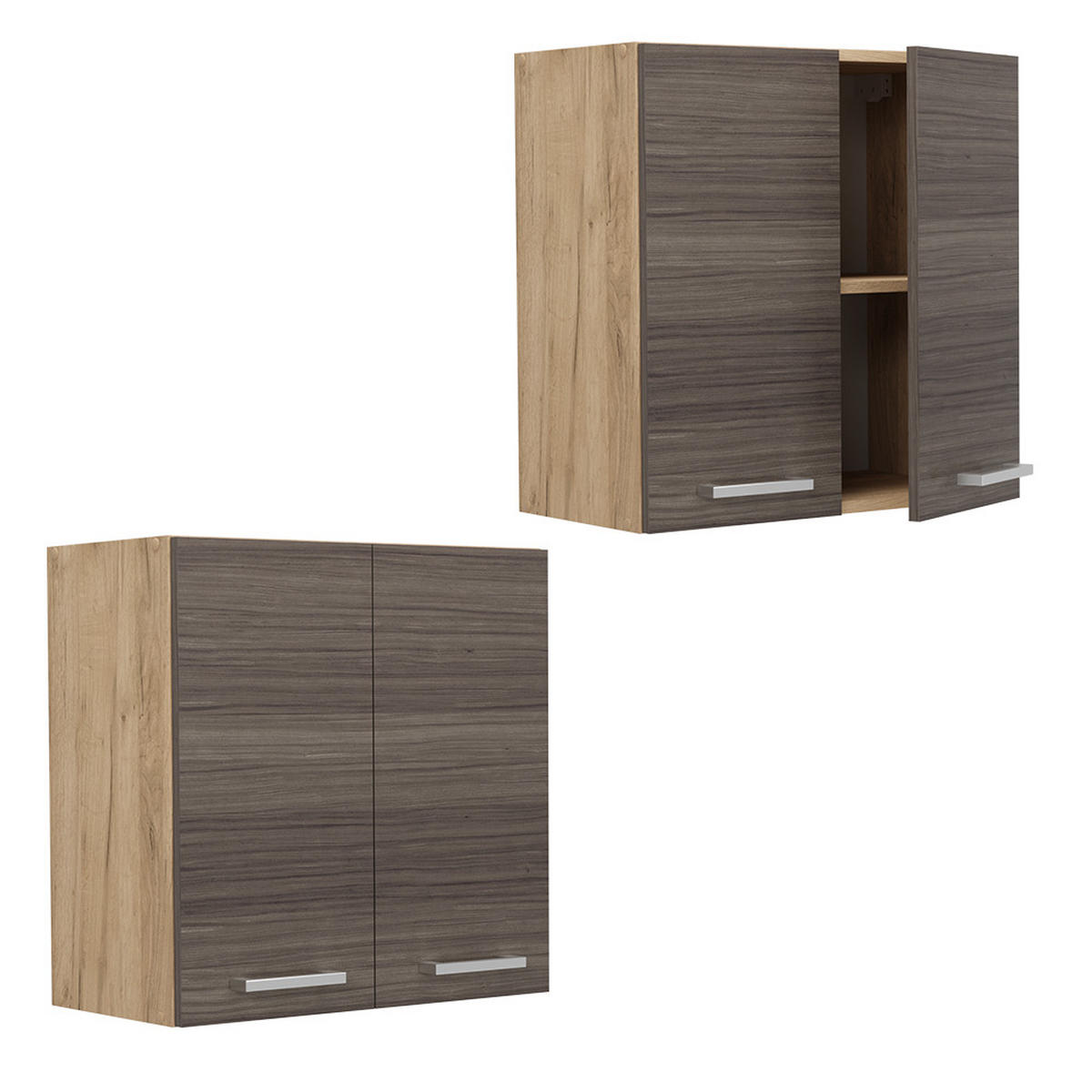 HÄNGESCHRANK R-Line Edelgrau 60 cm - Honigeiche/Eiche Wotan, Holzwerkstoff (60/60/31cm) - Vicco
