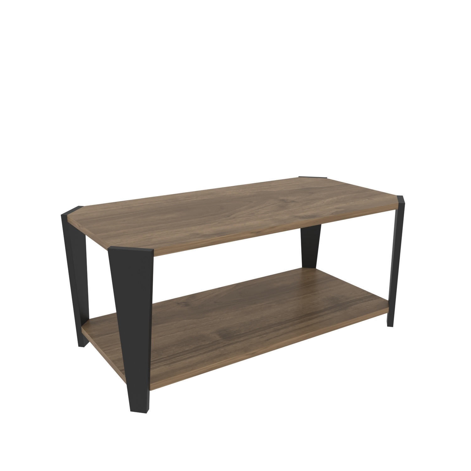 COUCHTISCH Monaco - Schwarz/Braun, Holzwerkstoff (91/47.5/33cm) - Decorotika