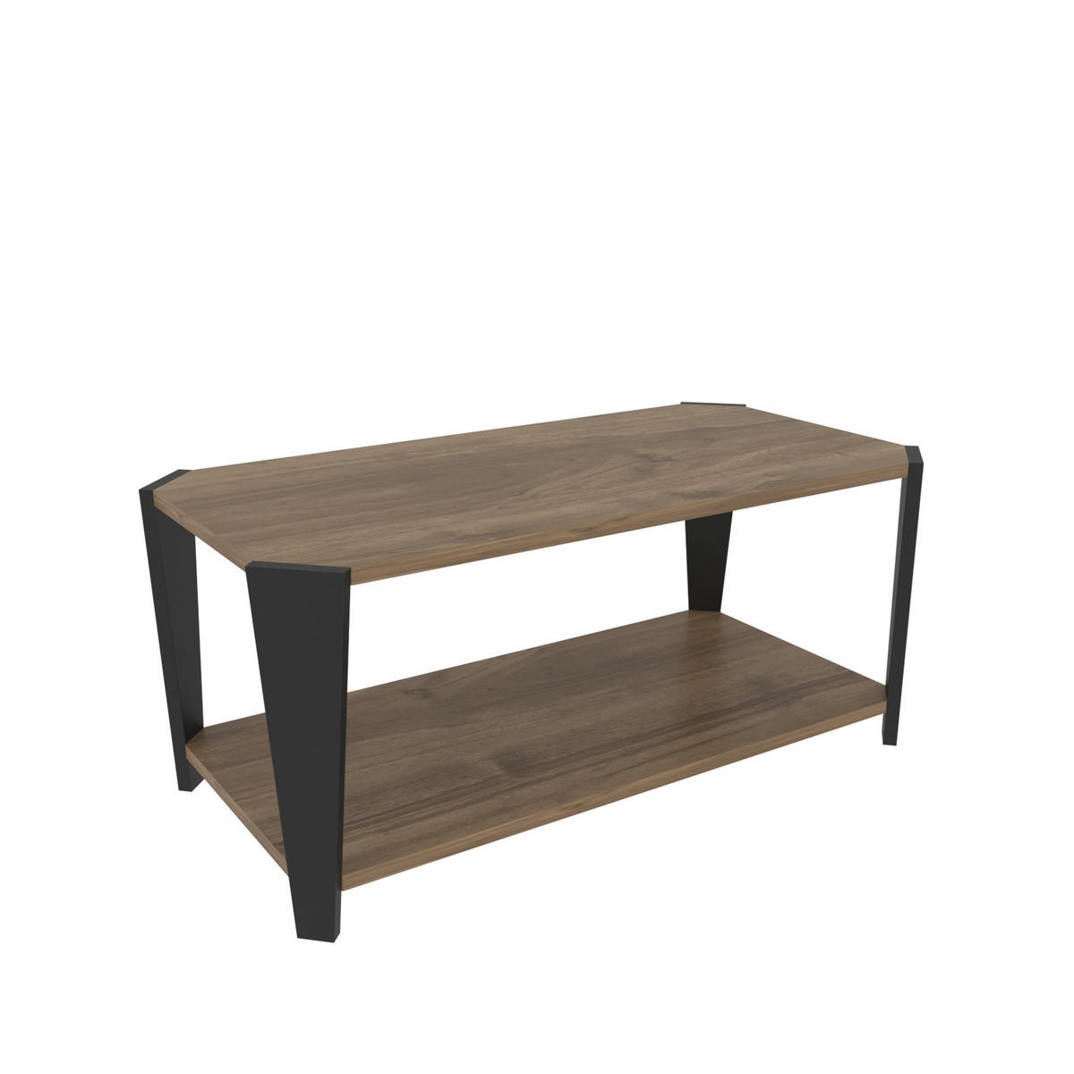 COUCHTISCH Monaco - Schwarz/Braun, Holzwerkstoff (91/47.5/33cm) - Decorotika