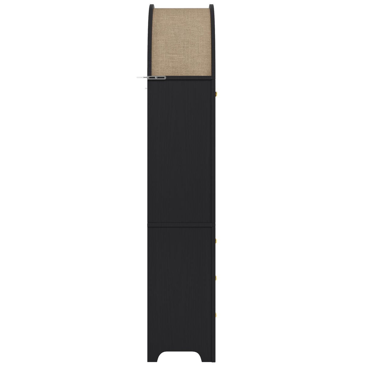 HOCHSCHRANK BOGEN Schubladen Türen Schwarz Regal - Schwarz, Holzwerkstoff (70/180/35cm) - FLIEKS