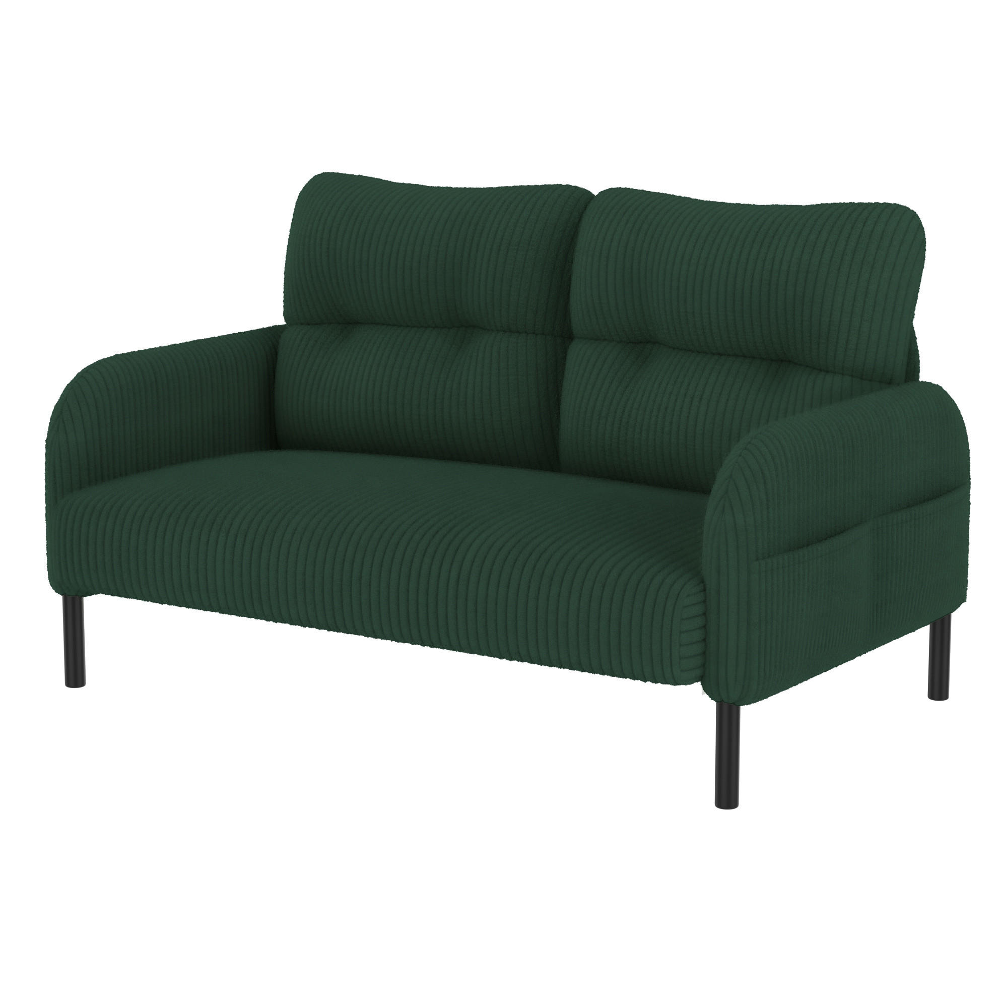 SOFA-SET 3er-Set Cord Emerald mit 2-Sitzer, Sessel und Hocker - Smaragdgrün, Textil (120/79/75cm) - IVMEU