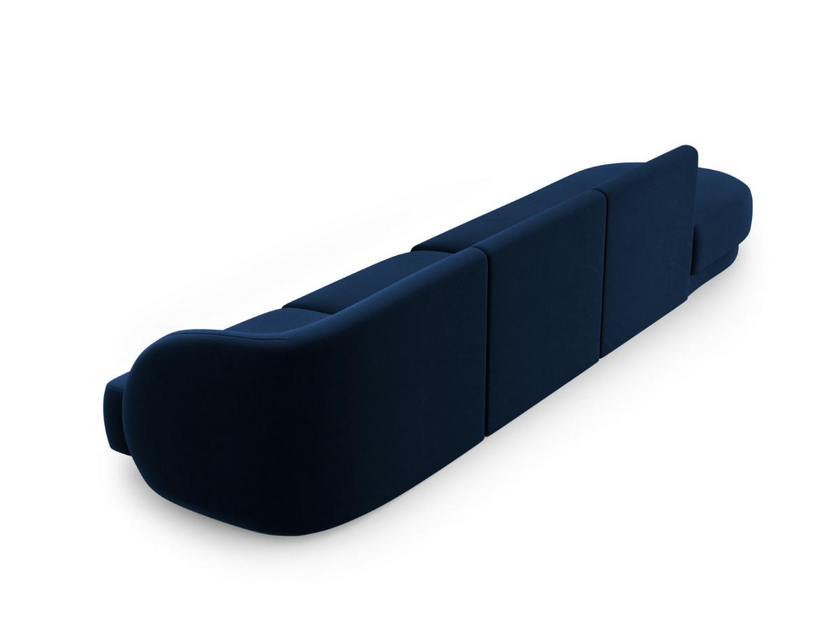 LINKES-SOFA Miley aus Samt königsblau 4 Sitzplätze - Blau, Textil (90/70/323cm) - Micadoni