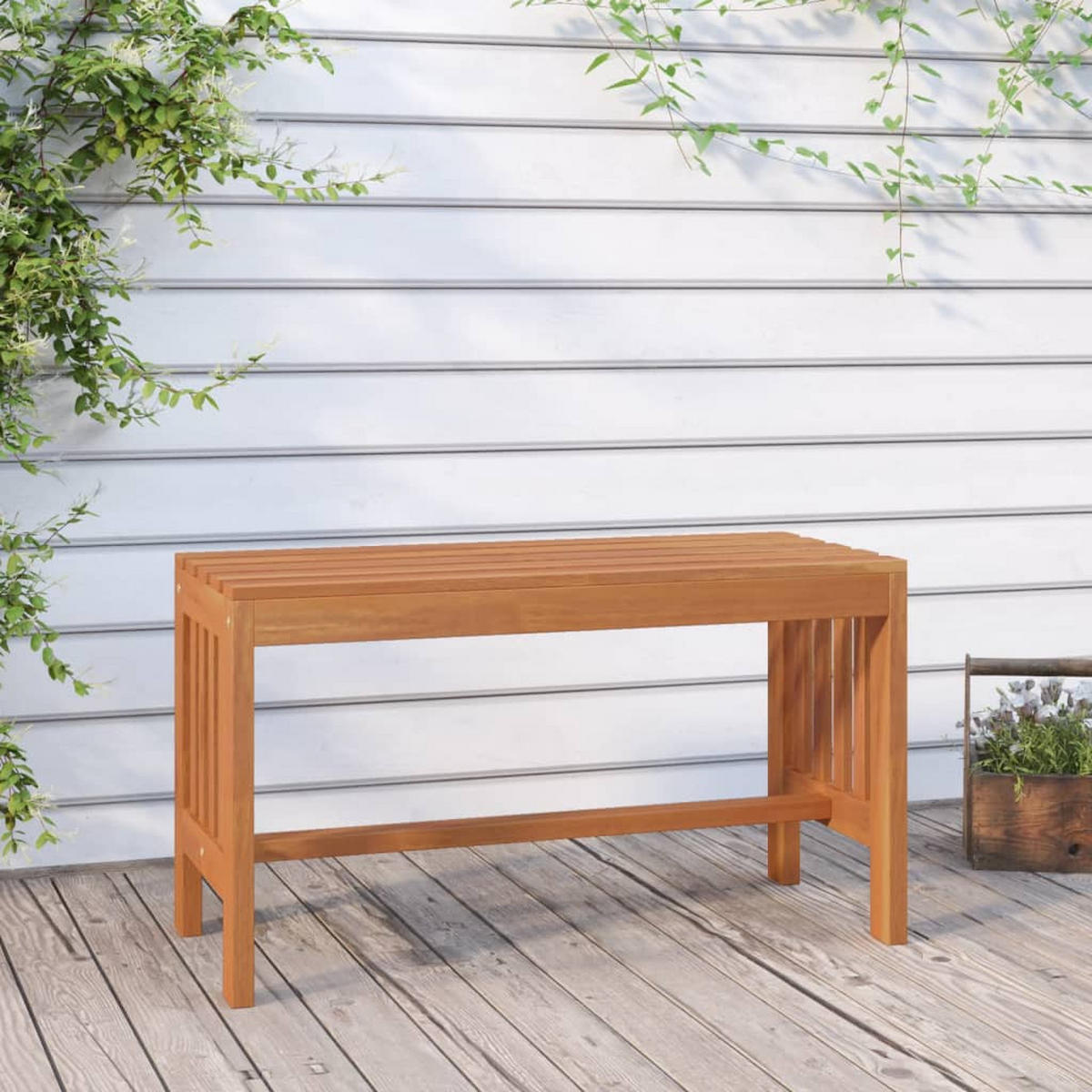 GARTENBANK 80 Cm Massivholz Eukalyptus - Braun, Holz (80/45/35cm) - vidaXL