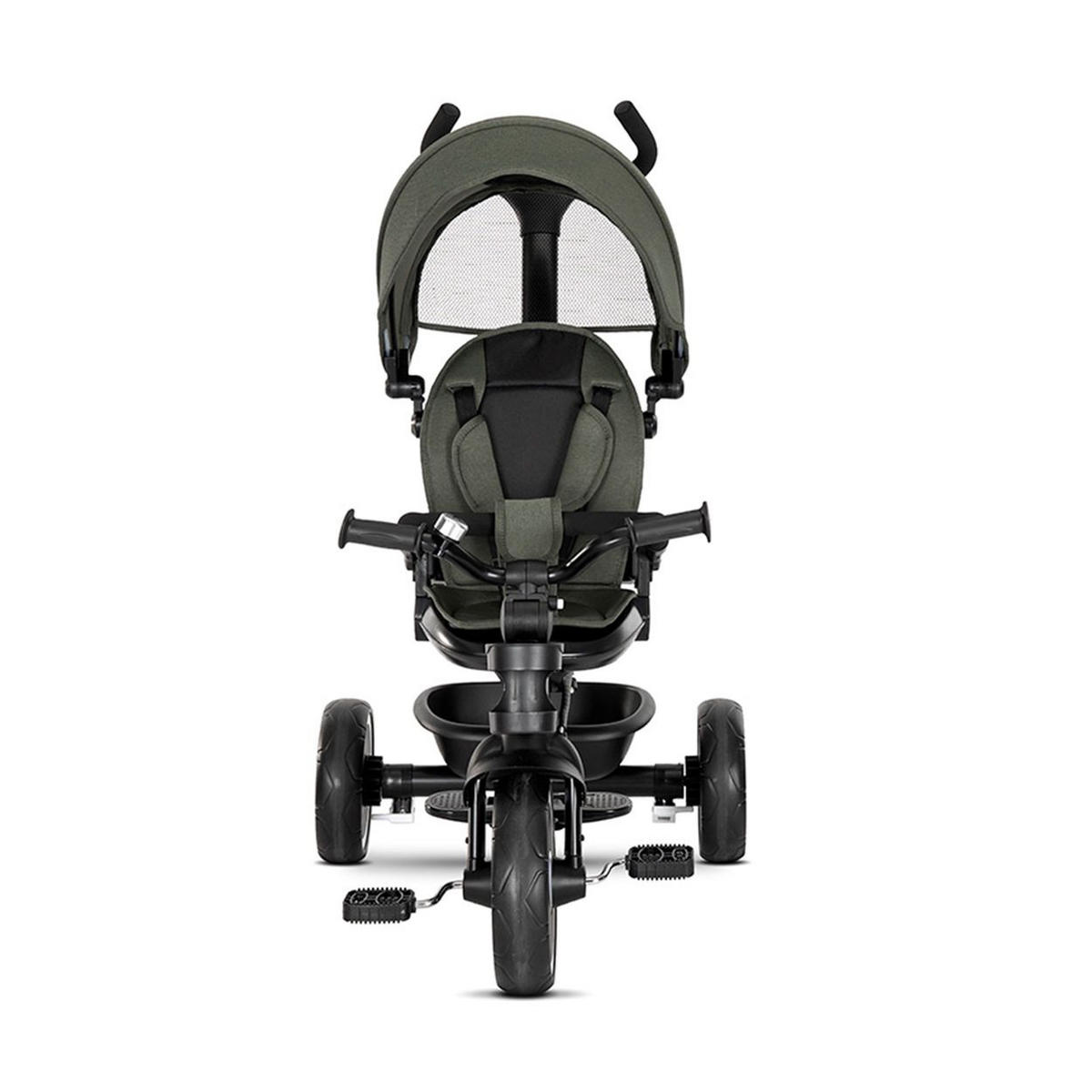 DREIRAD Tino Klingel, Korb grün umbaubar, drehbarer Sitz, Getränkehalter - Grün, Metall (108/55/96cm) - Lorelli