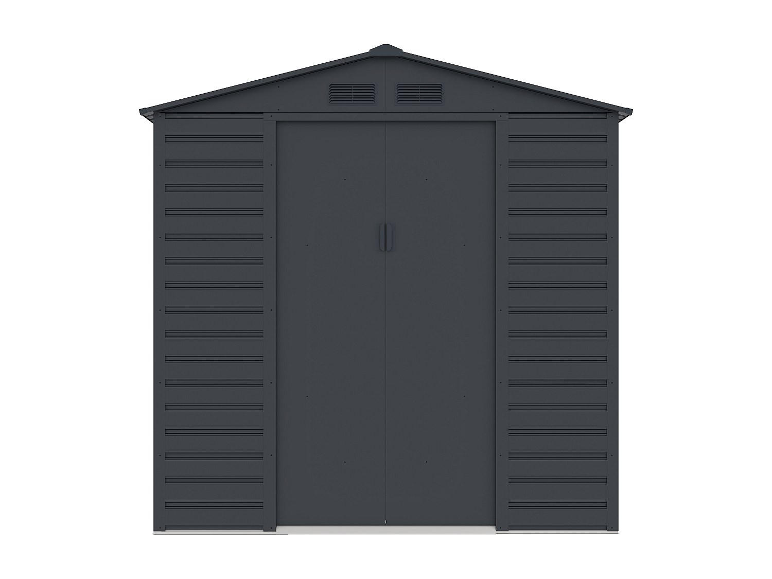 SCHREBERGARTENHAUS - 203 cm x 181 cm - metall - anthrazitgrau Adelmo - Anthrazit, Metall (203/213/181cm) - Vente-Unique