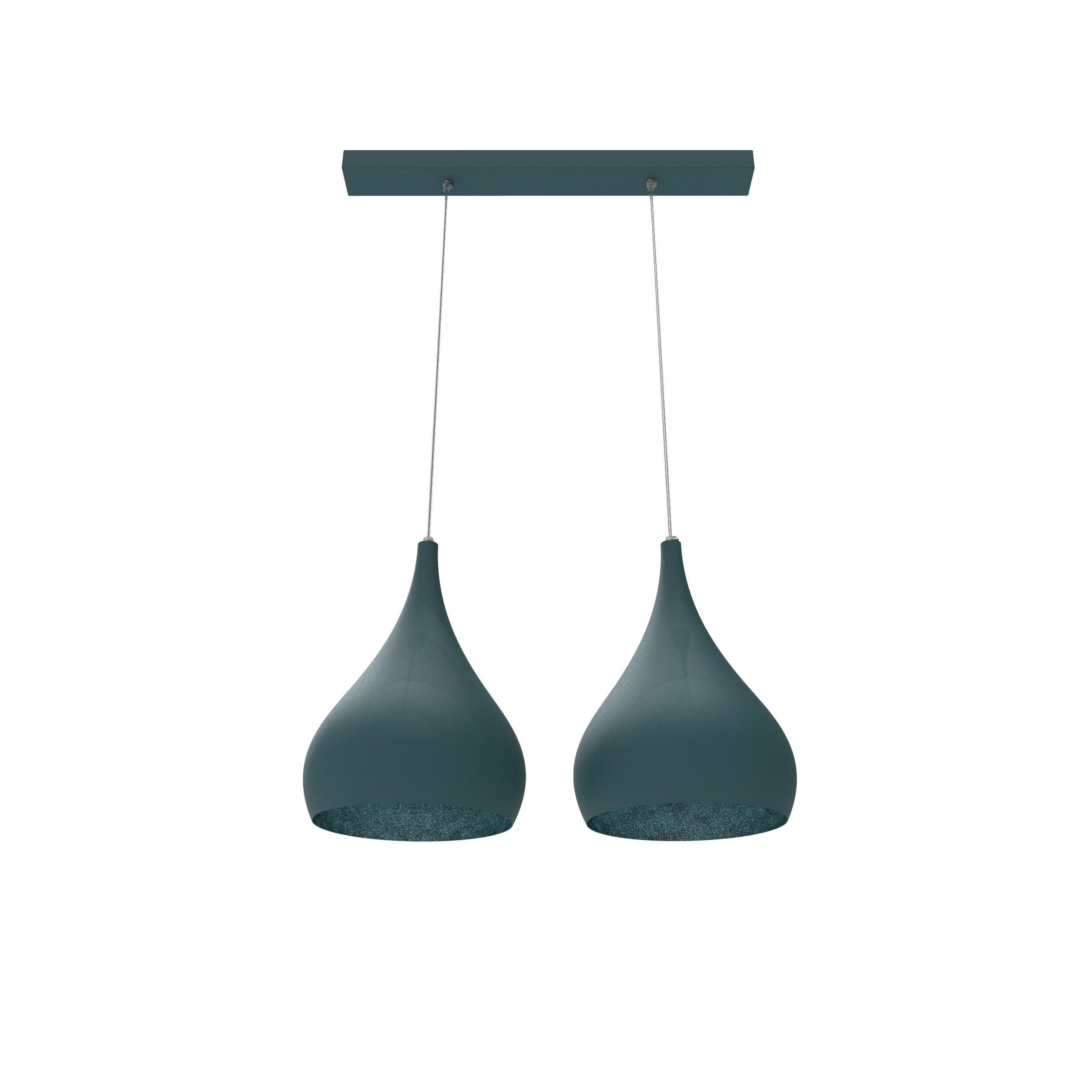 HÄNGELEUCHTE - Blau, Metall (55/25/55cm) - Lumicom