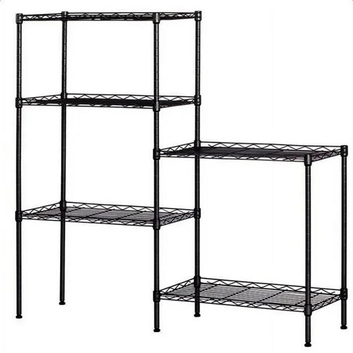 REGAL 55x150x30 cm Aufbewahrung Metall Regal - Schwarz, Metall (55/150/30cm) - Kaket