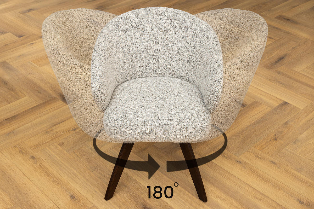 STUHL WALKÜRE Strukturstoff Beige 80 cm - Beige/Braun, Holz/Textil (59/78/59cm) - riess-ambiente