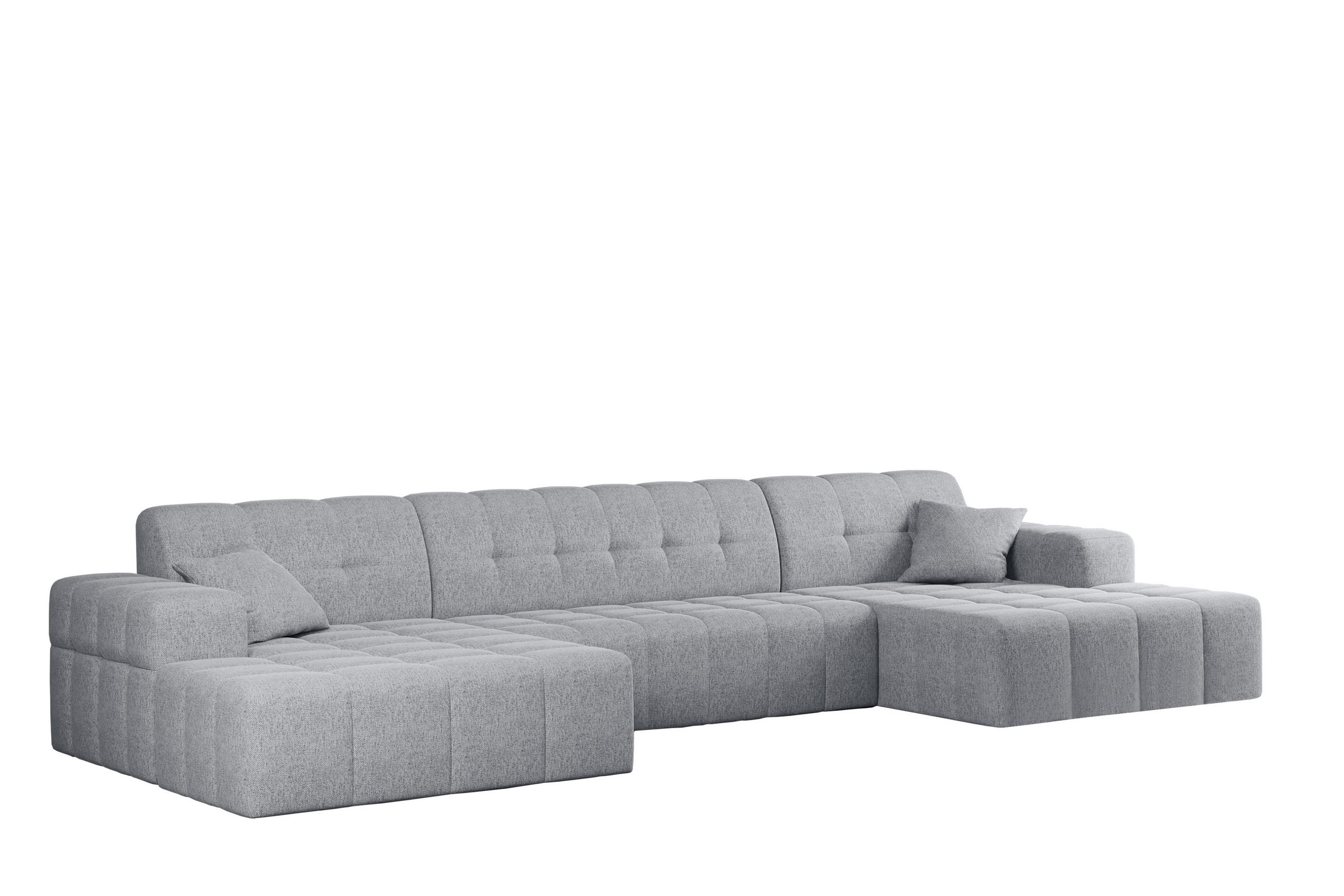 ECKSOFA U-form Wohnzimmer NIMES Stoff VERITA Grau - Grau, Holz/Textil (350/168cm) - Kaiser Möbel
