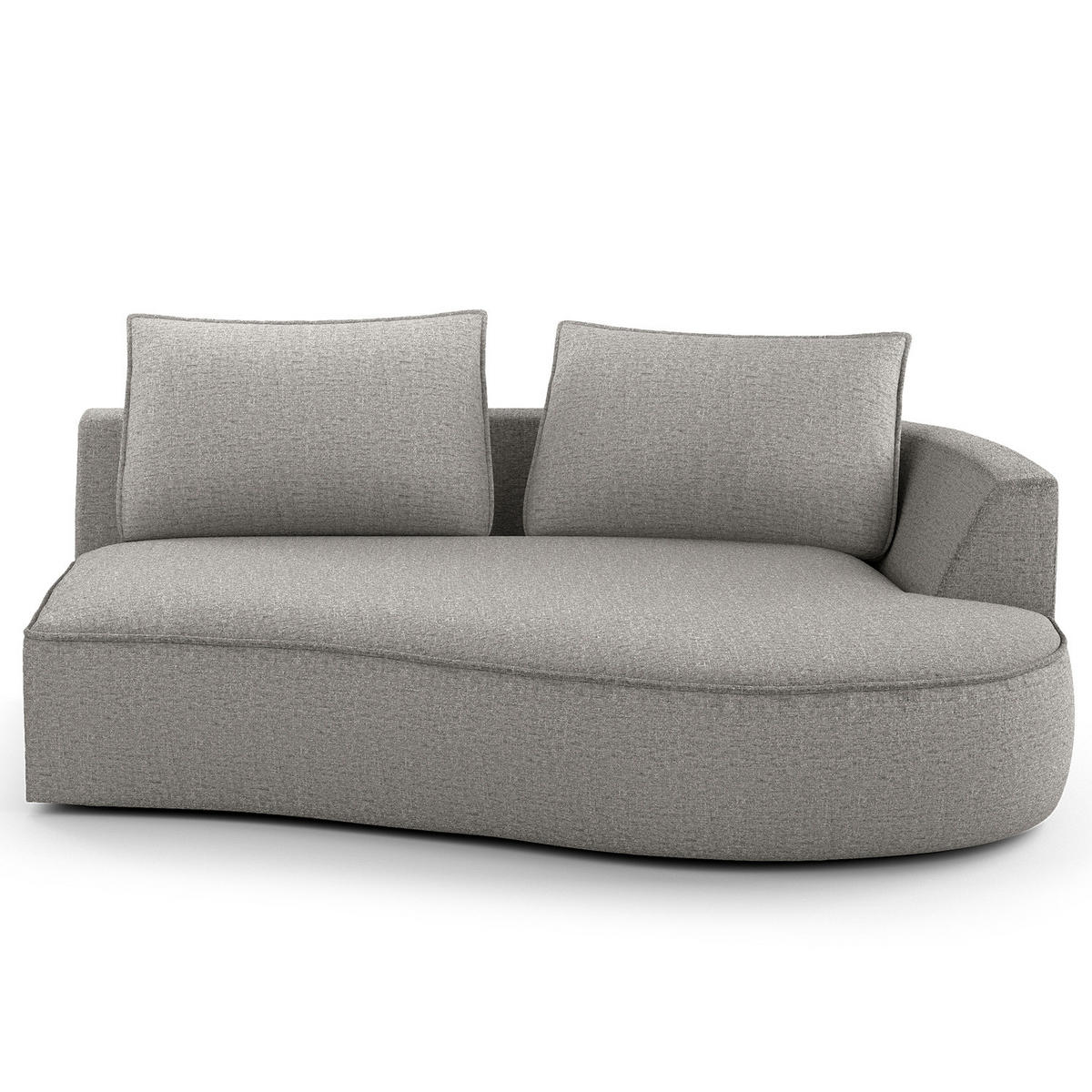 OTTOMANE - modular - Hellgrau/Schwarz, Kunststoff/Textil (196/82/146cm) - home24