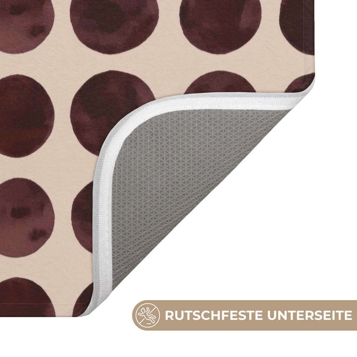 WC PŘEDLOŽKA Puntíky - Vzor - Hnědý 50x80 cm - bordeaux, textil/plast (50/1cm) - OnlyWow