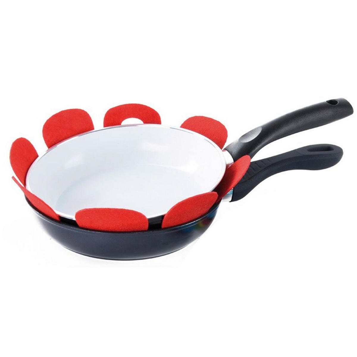 PFANNENTRENNER Schutz-Vlies 5-teilig Grau - Grau, Textil (18/0.5/18cm) - Excellent Houseware