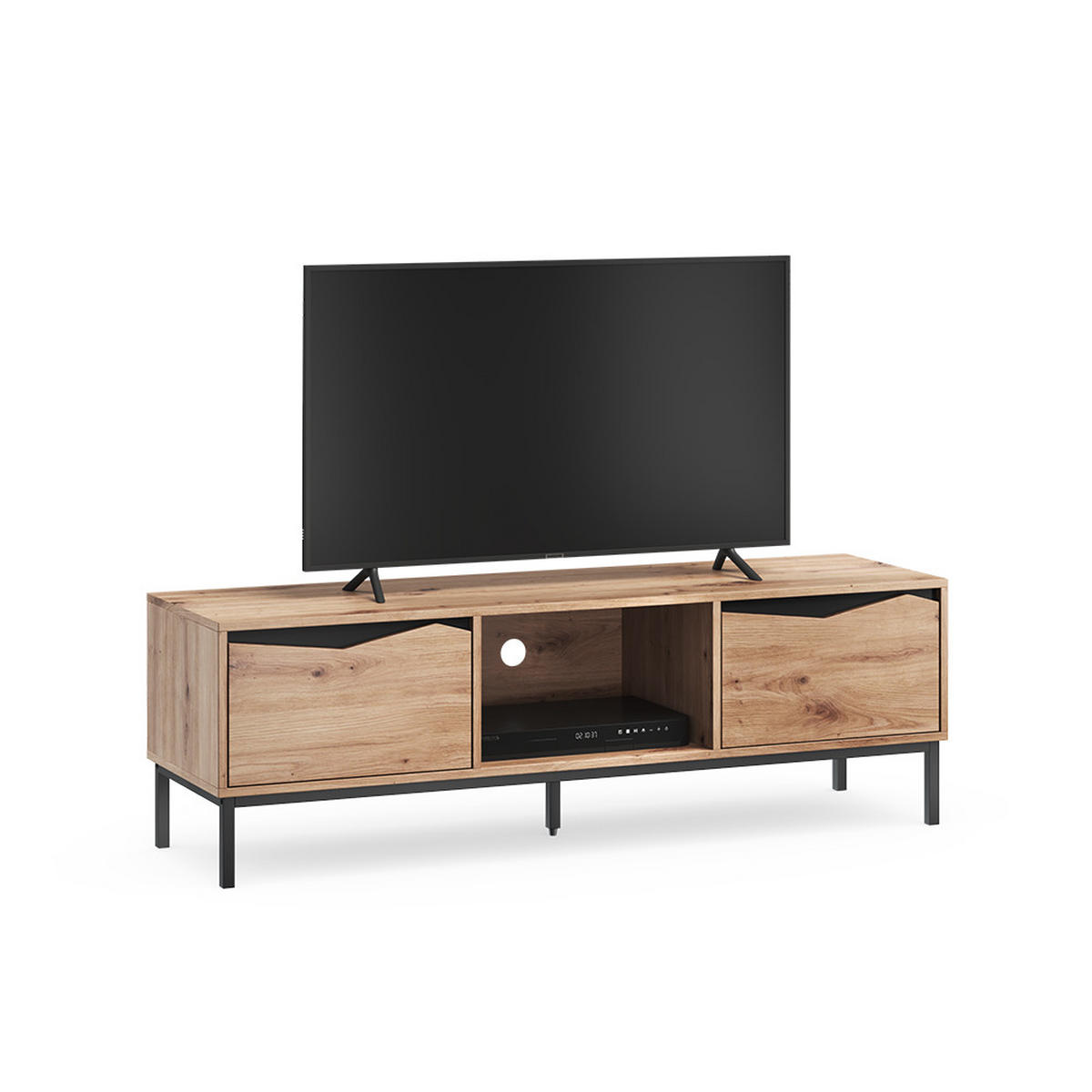 SPODNÁ DOSKA Elvano, dub/čierna, 135.3 x 43.5 cm - čierna/farba duba, kompozitné drevo (135.3/43.5/39.2cm) - Vicco
