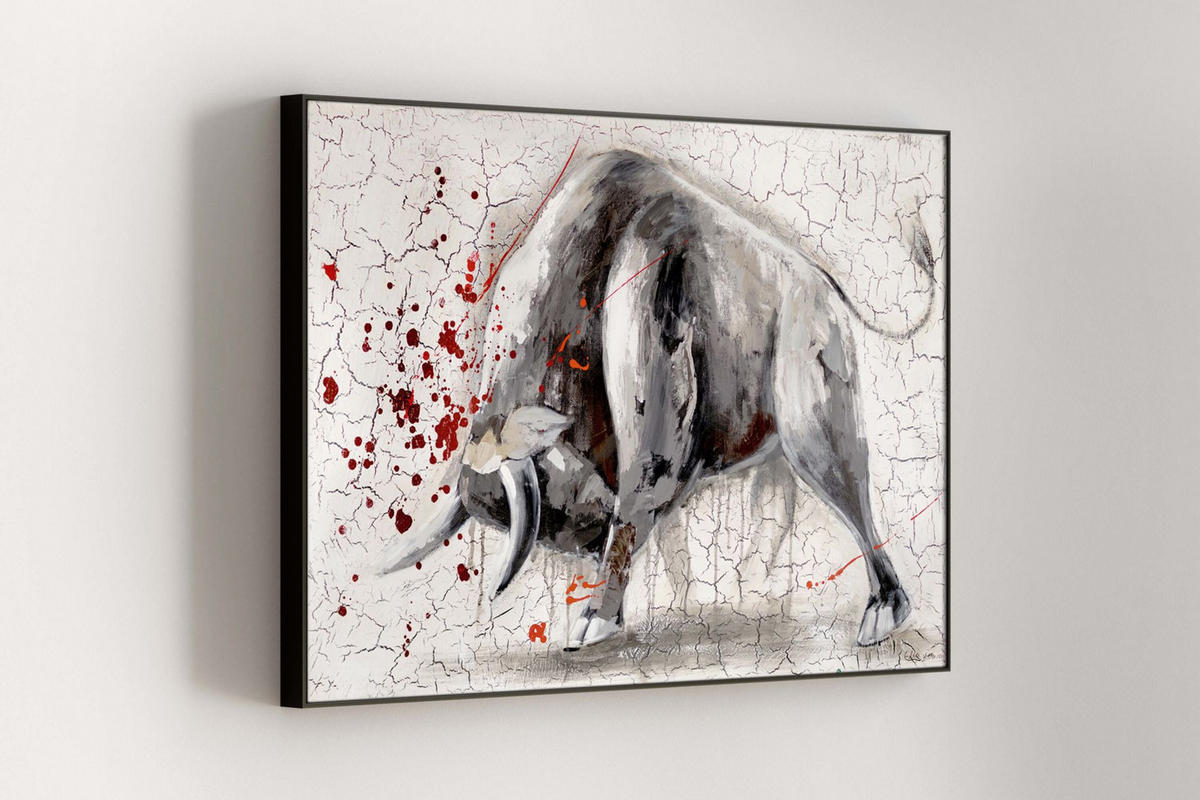 ÖLGEMÄLDE 120/80 cm - Grau, Holz/Textil (120/80cm) - KUNSTLOFT