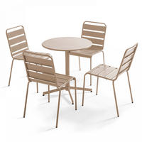 GARTENSET 5-tlg., Taupe - Taupe, Metall - Oviala