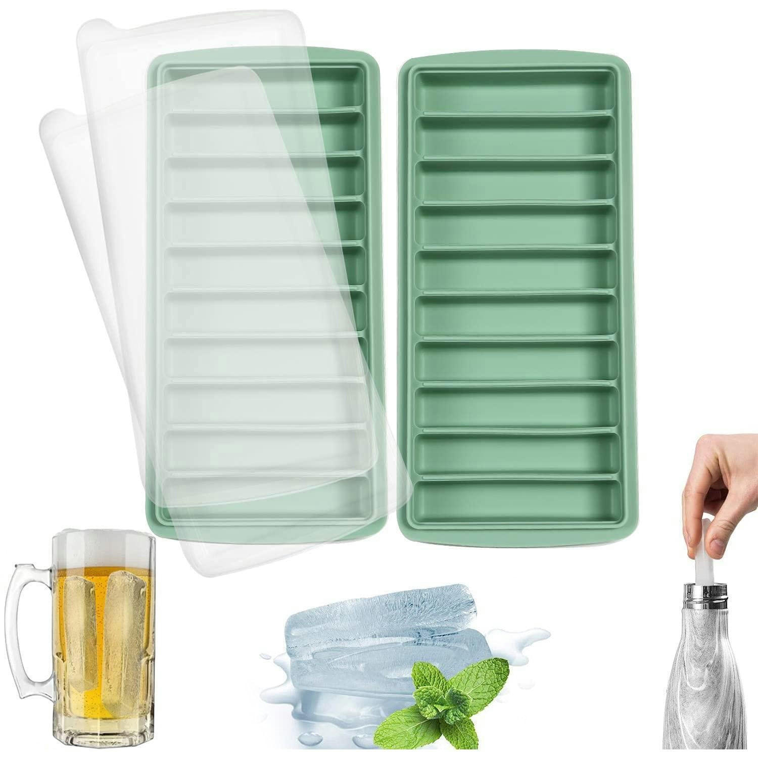 EISWÜRFELFORM 2-teiliges Set Silikon Grün - Grün, Kunststoff (10.7/2.6/24cm)