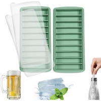 EISWÜRFELFORM 2-teiliges Set Silikon Grün - Grün, Kunststoff (10.7/2.6/24cm)