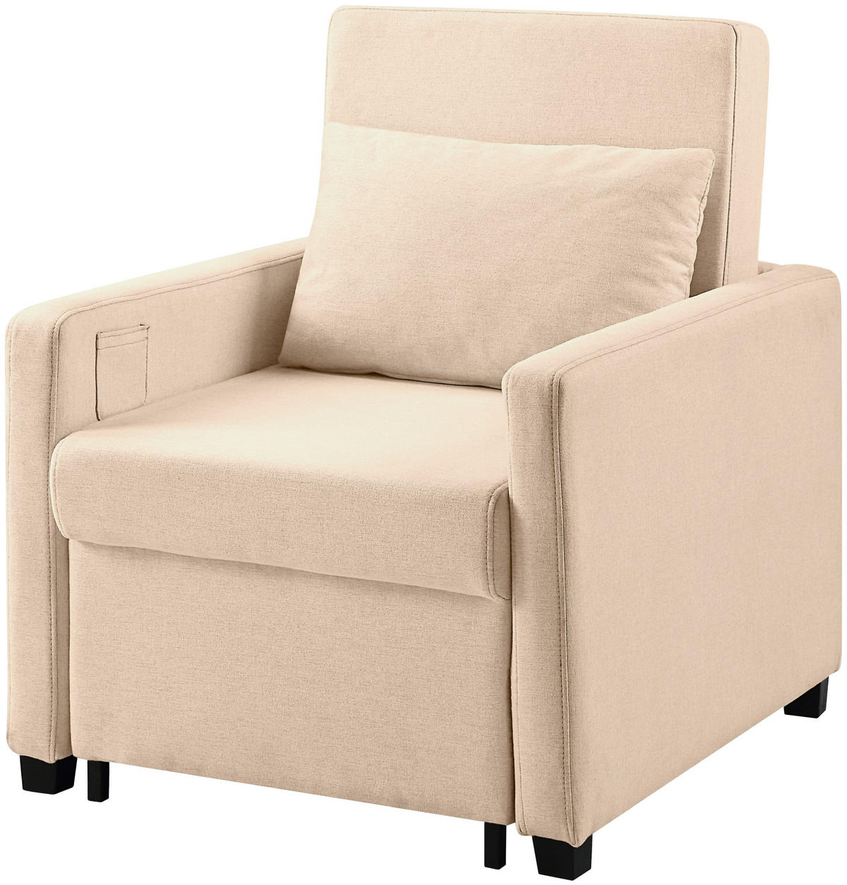 SCHLAFSESSEL Jerry Creme - Creme, Textil (74/89/91cm) - ATLANTIC home collection