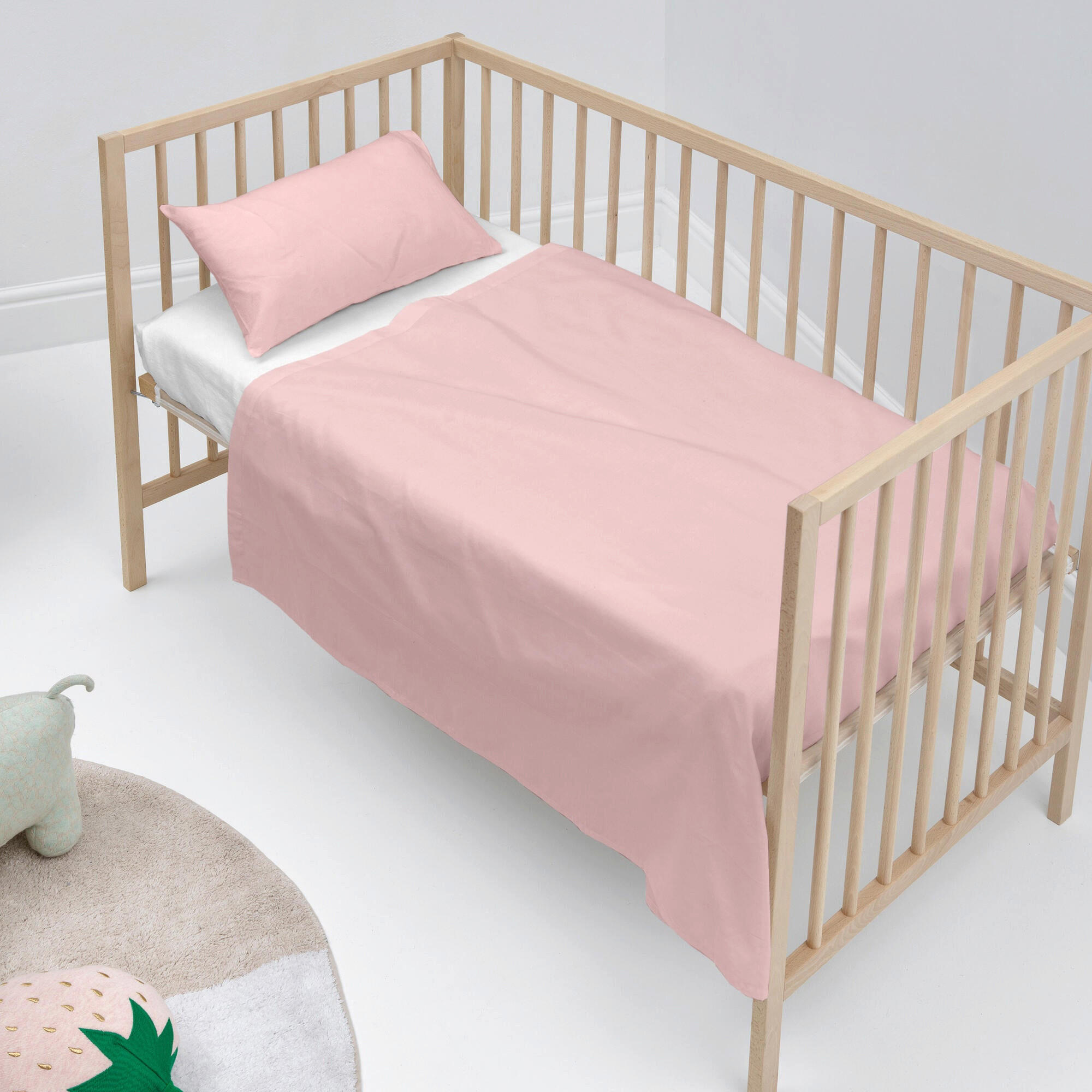 BETTWÄSCHE 2er-Set teiliges basic 100x130 cm (kinderbett) hellrosa - Rosa, Textil (100/130cm) - Happy Friday