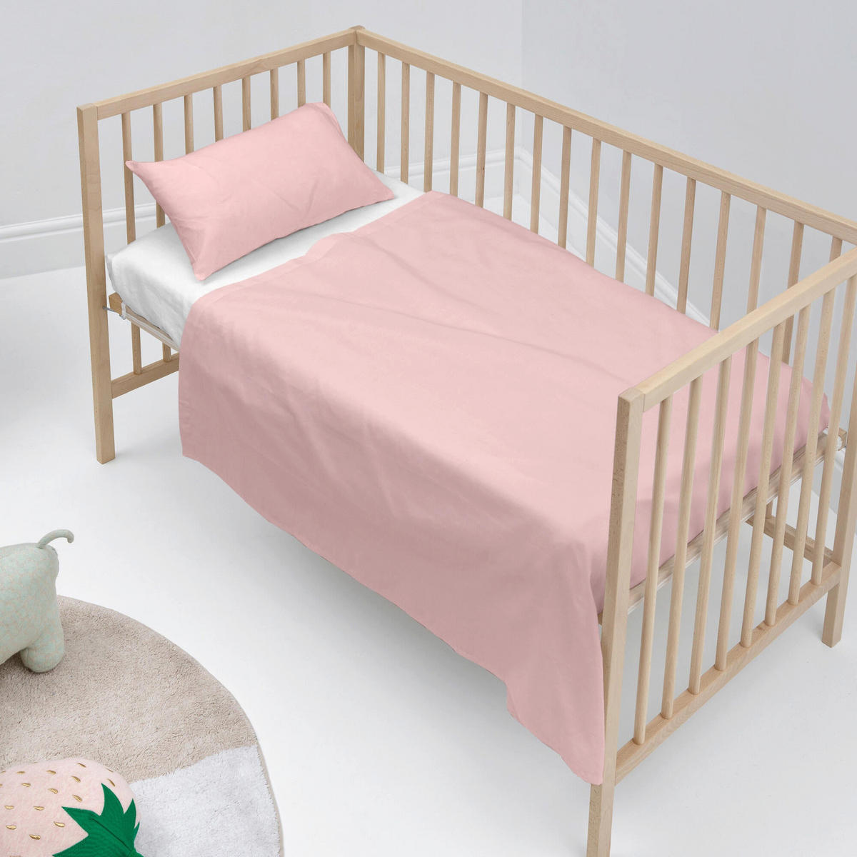 BETTWÄSCHE 2er-Set teiliges basic 120x180 cm (kinderbett) hellrosa - Rosa, Textil (120/180cm) - Happy Friday