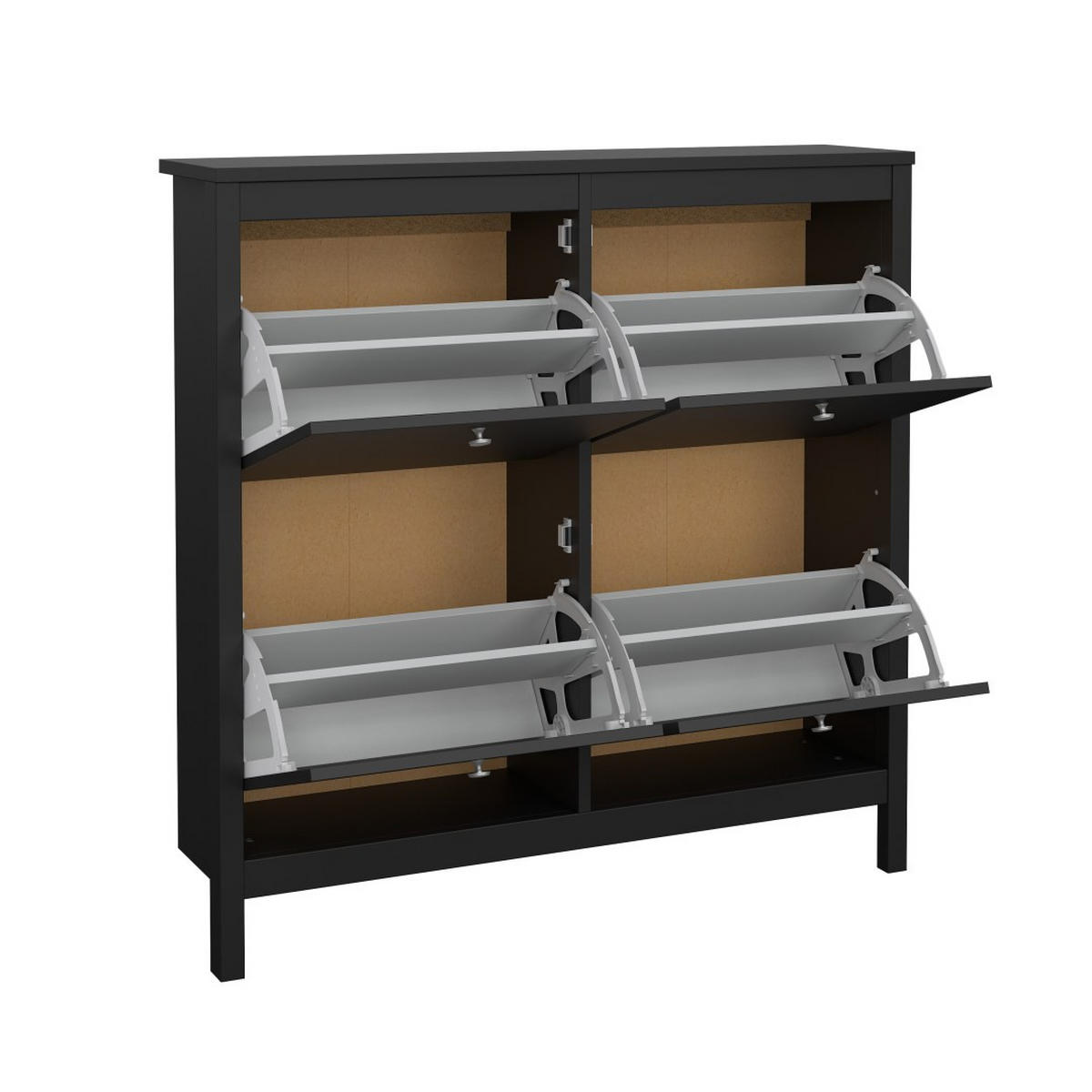 SCHUHSCHRANK, Madrid, Schwarz, Melamin., 103 x 25 x 103 cm - Schwarz, Holzwerkstoff (103/103/25cm) - ebuy24